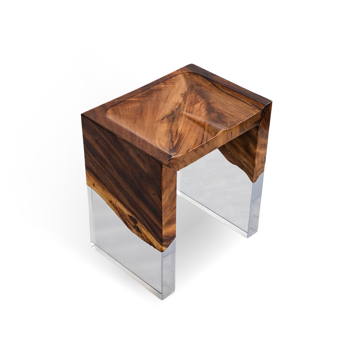 Walnut Wood Resin Stool