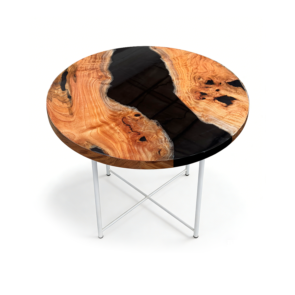 Walnut Wood Epoxy Resin River Round Table