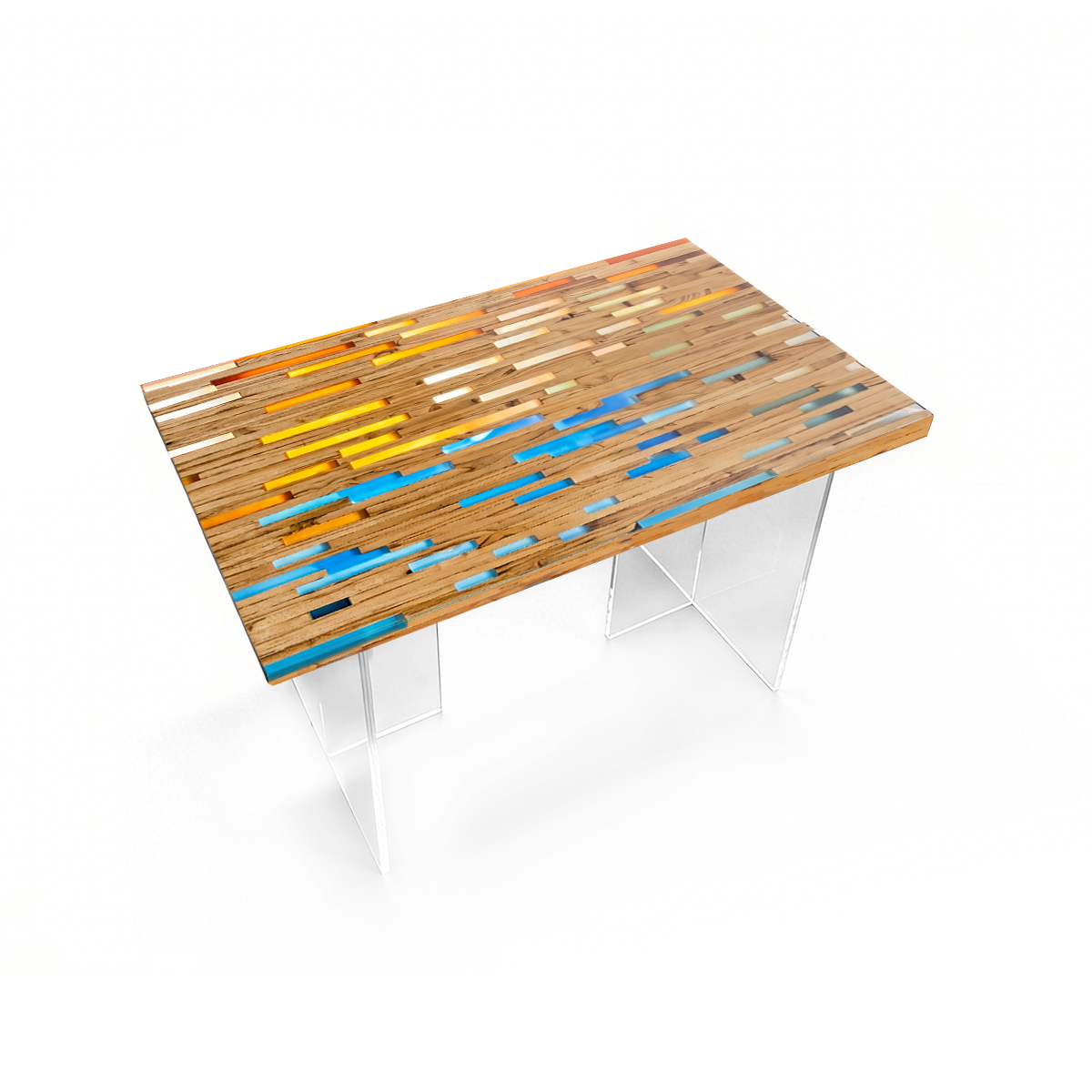 Soft Glow Wood Epoxy Resin LED Table