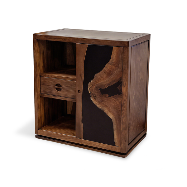 Black Walnut Wood Resin Cabinet