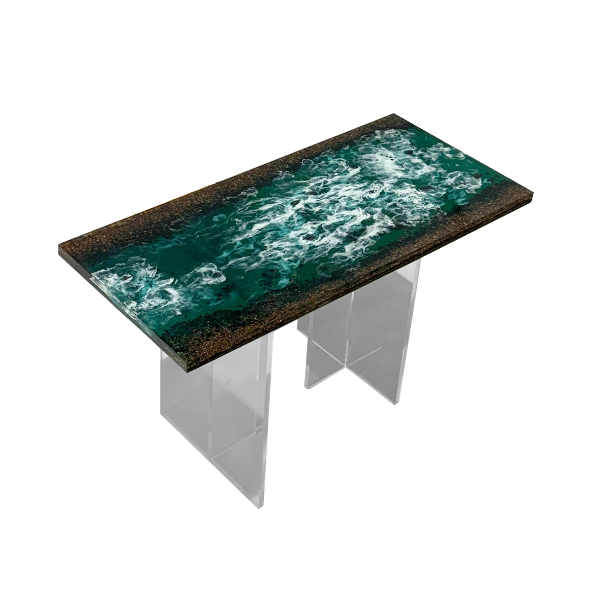 Ocean Wave Rectangle Epoxy Resin Coffee Table – WOODZIO