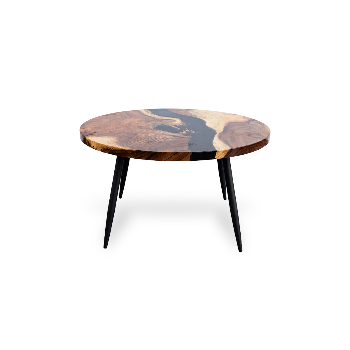 Black Walnut Wood Round Side Table