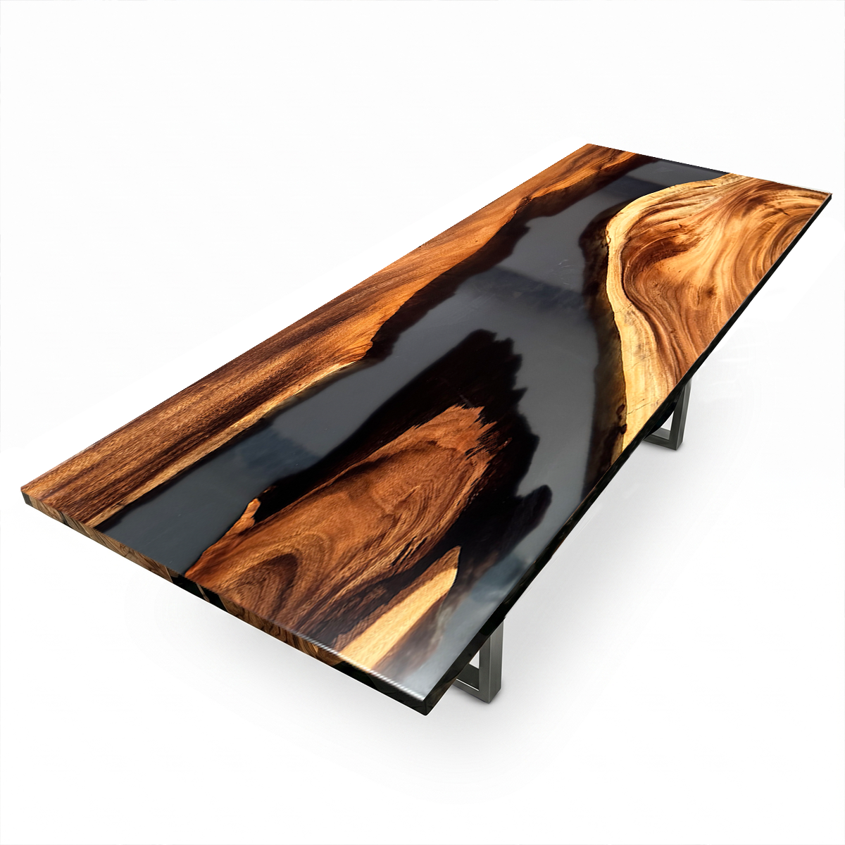 Black Walnut Wood River Epoxy Resin Conference Table