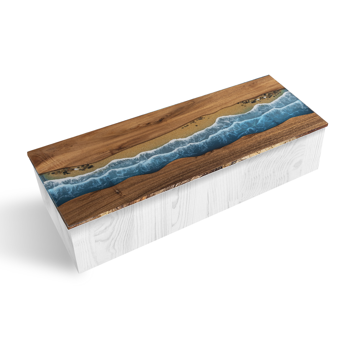 Walnut Wood Sea Wave Resin Countertop