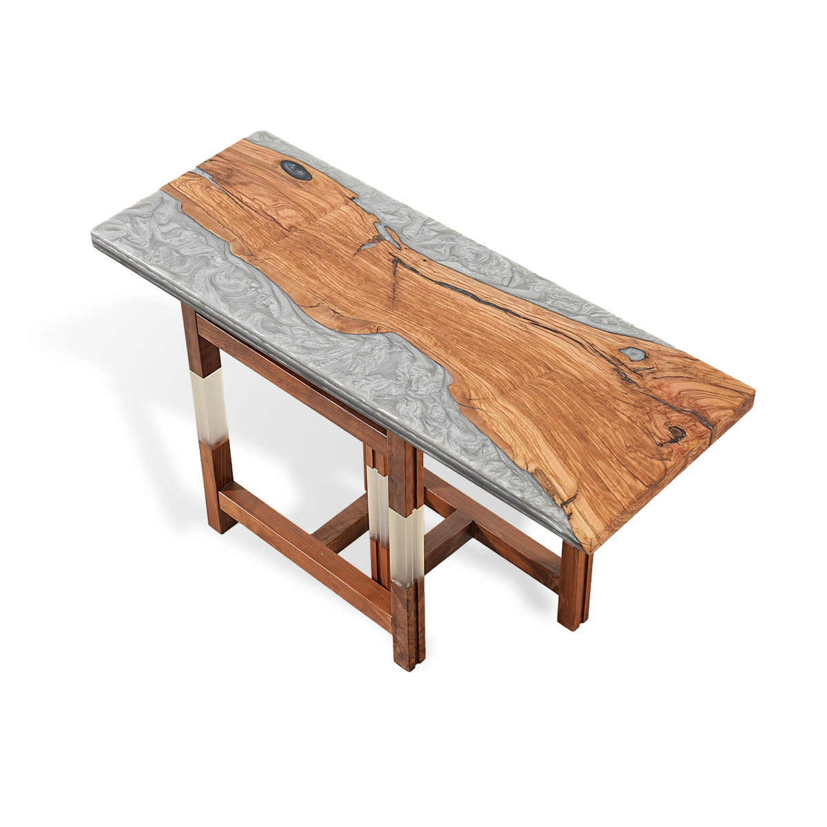 Olive Wood Rectangle Resin Coffee Table