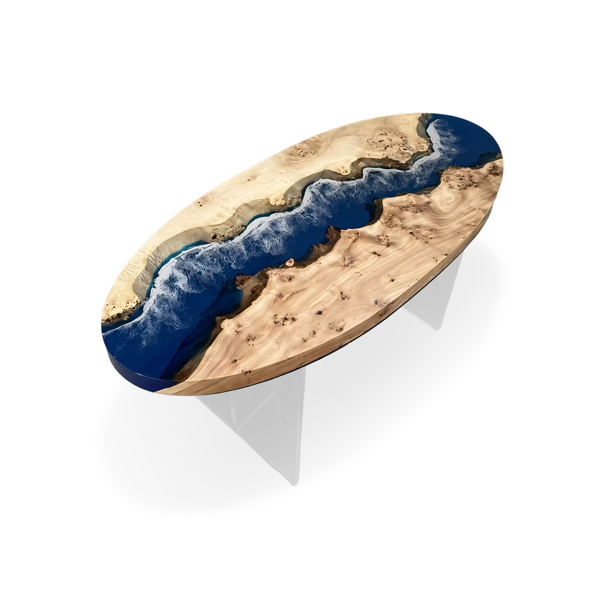 Ocean Tide Poplar Epoxy Resin Coffee Table