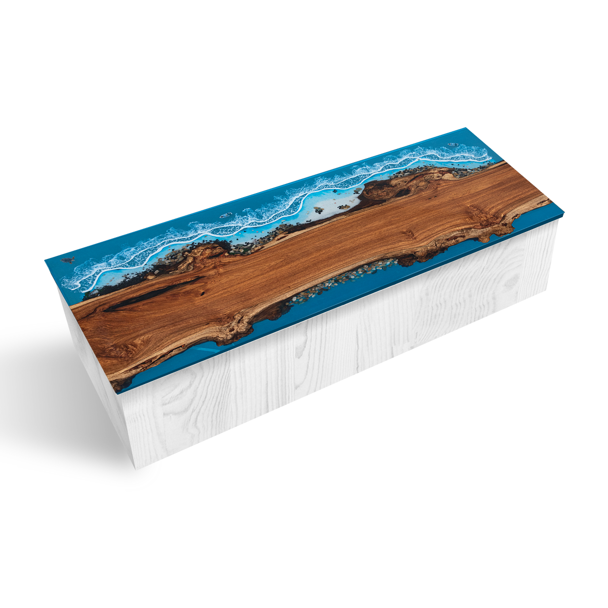 Walnut Wood Coastal Scenery Rectangle Resin Countertop
