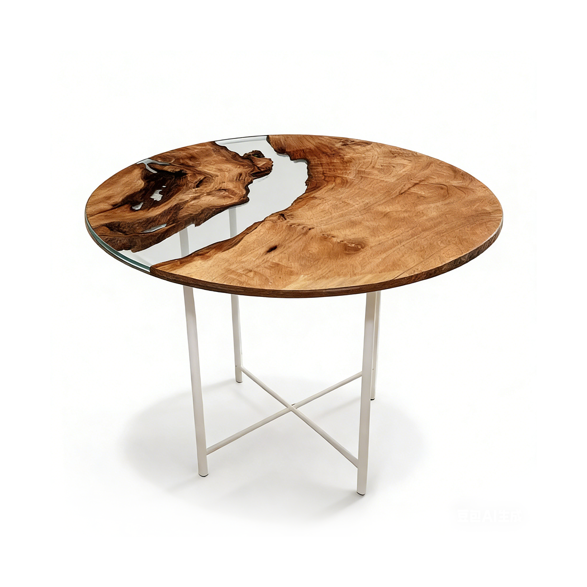 Olive Wood Resin Round Table