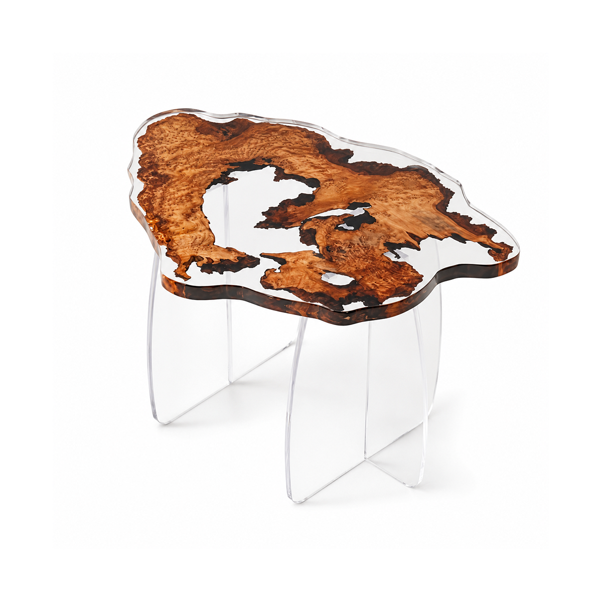 Cunninghamia Wood Clear Epoxy Resin Coffee Table