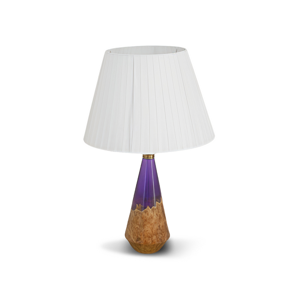 Cunninghamia Wood Purple Resin Desk Lamp