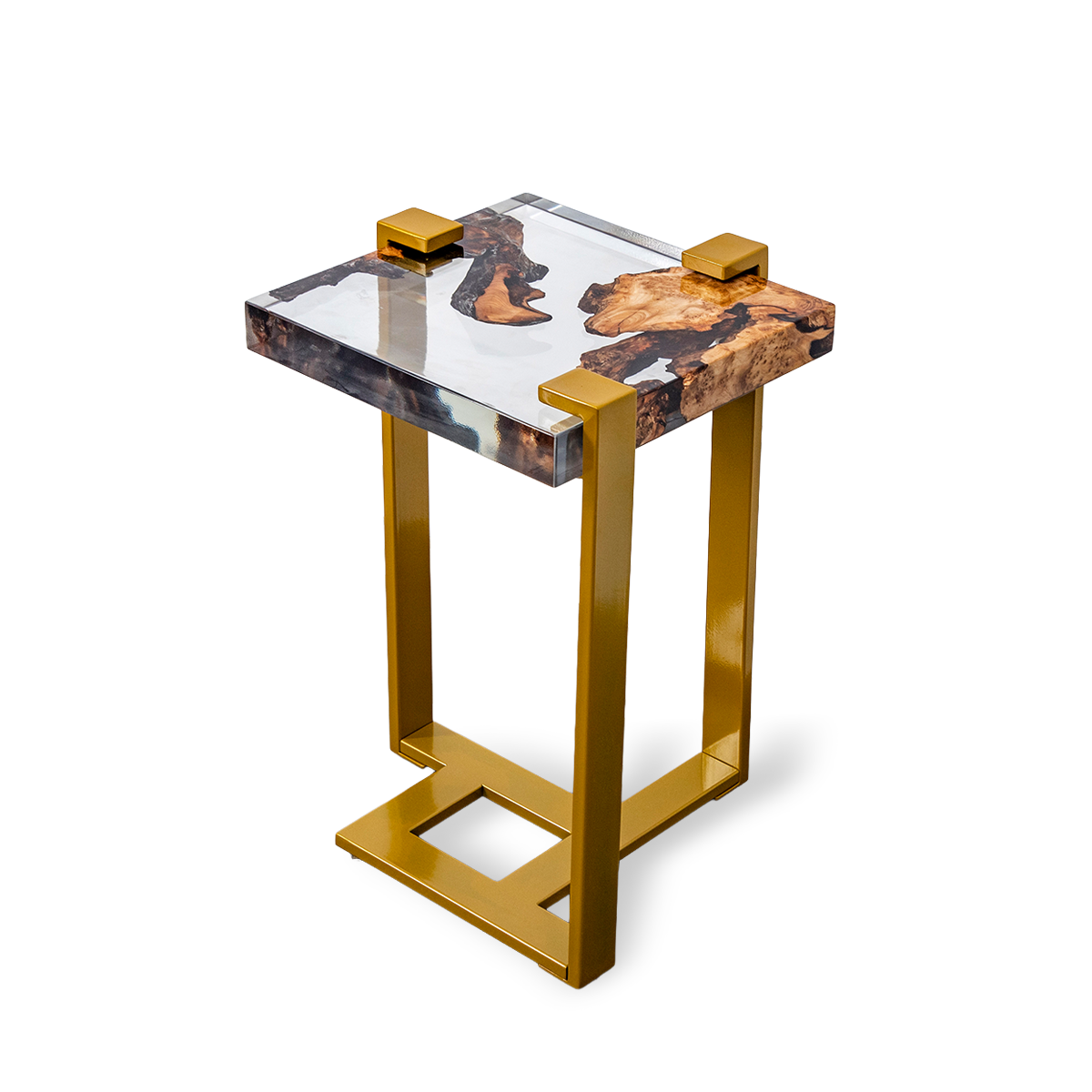 Poplar Wood Resin Side Table