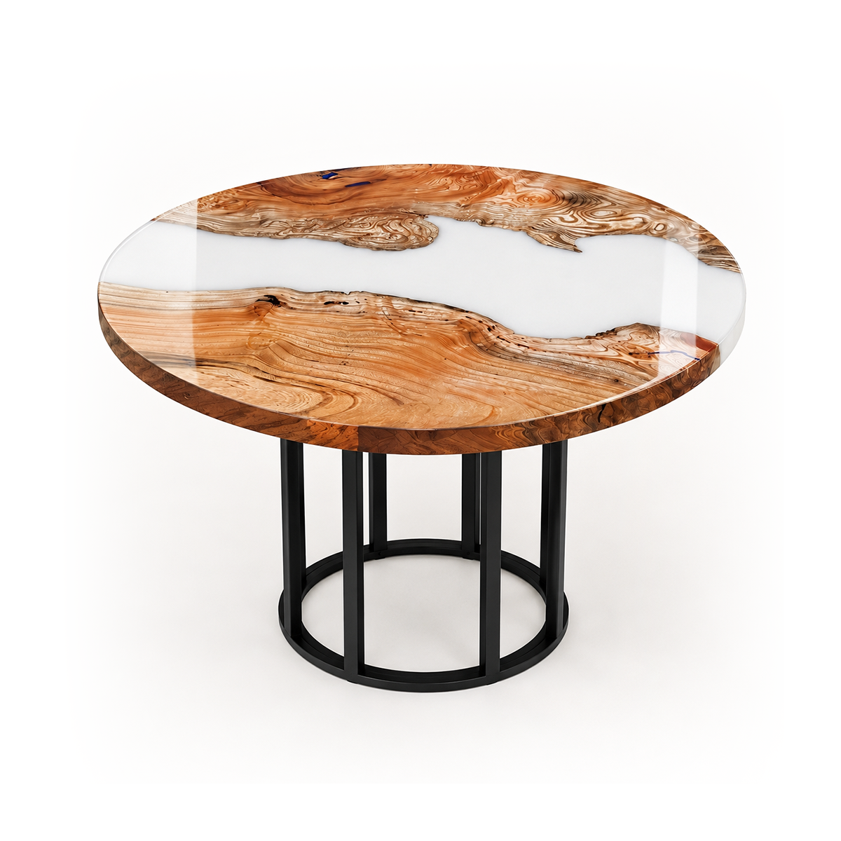 Wood Epoxy Resin White River Coffee Table