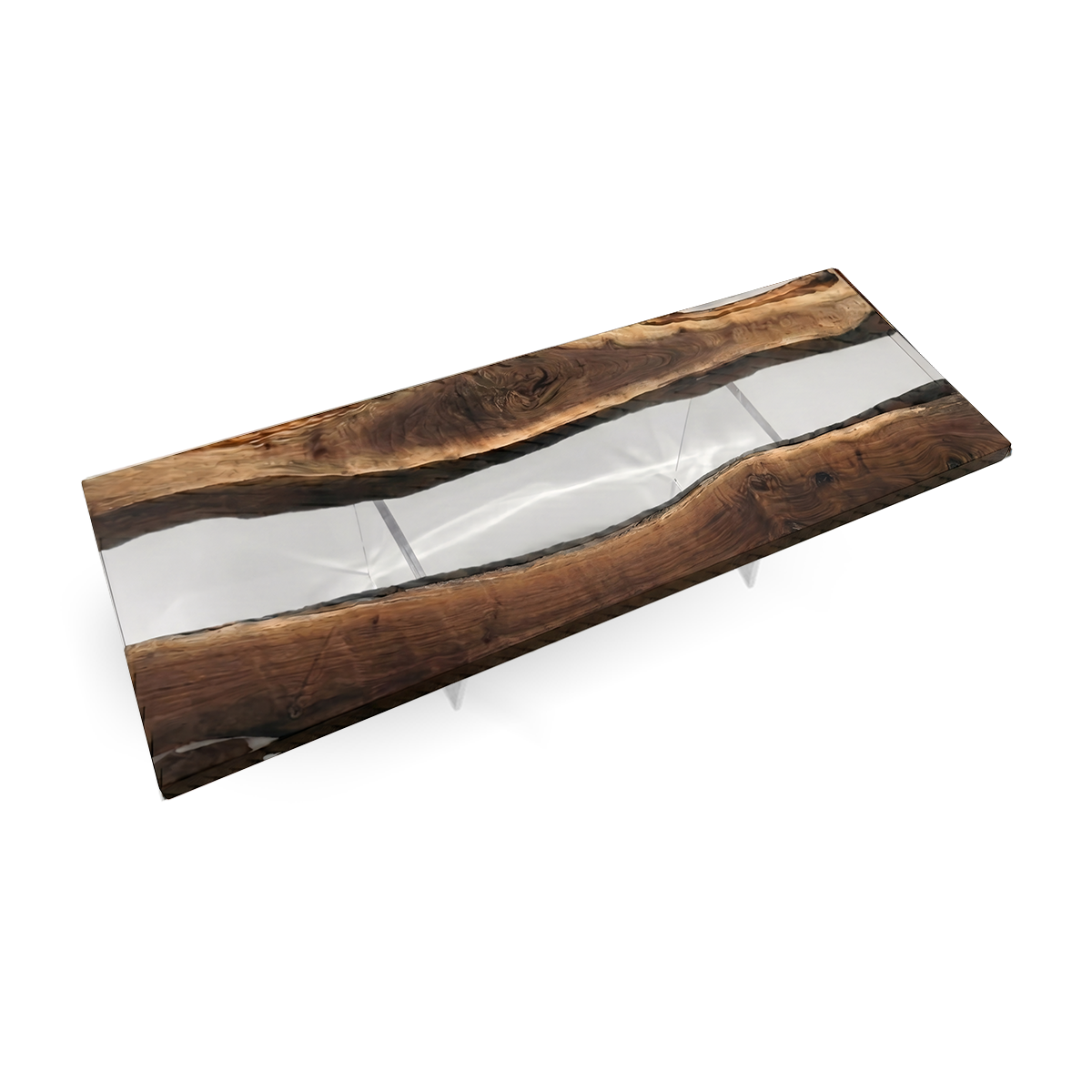 Transparent Flow Walnut Epoxy Resin Conference Table