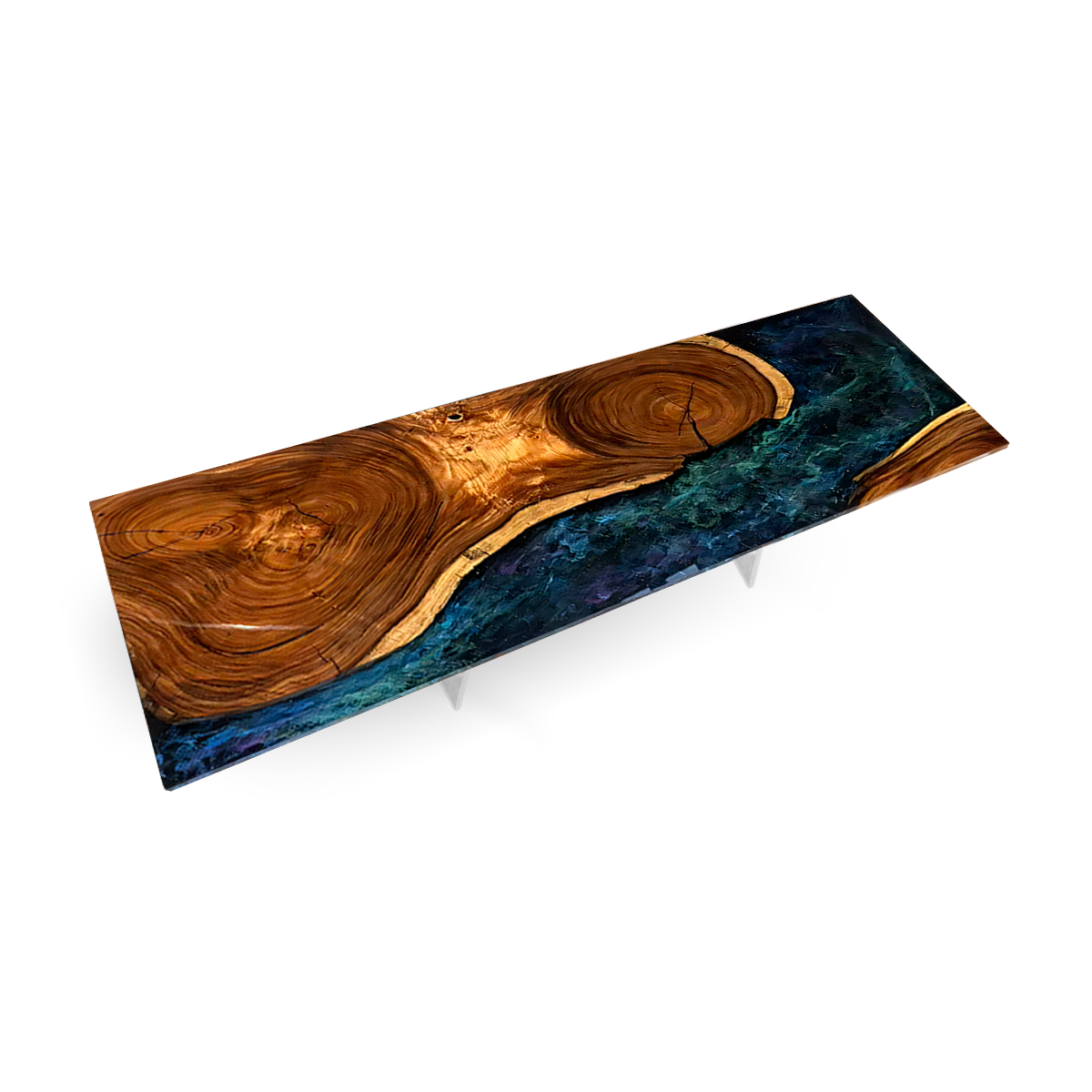 Black Walnut Wood Sky River Epoxy Resin Conference Table