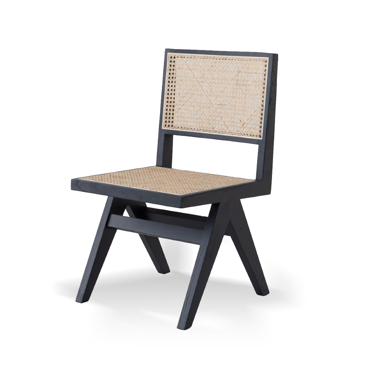 Black Wooden Rattan Chair