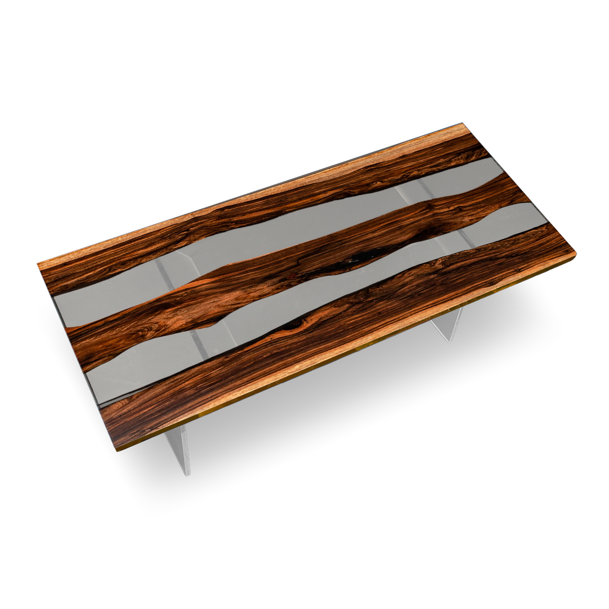 Black Walnut Wood Rectangle Epoxy Resin Dining Table