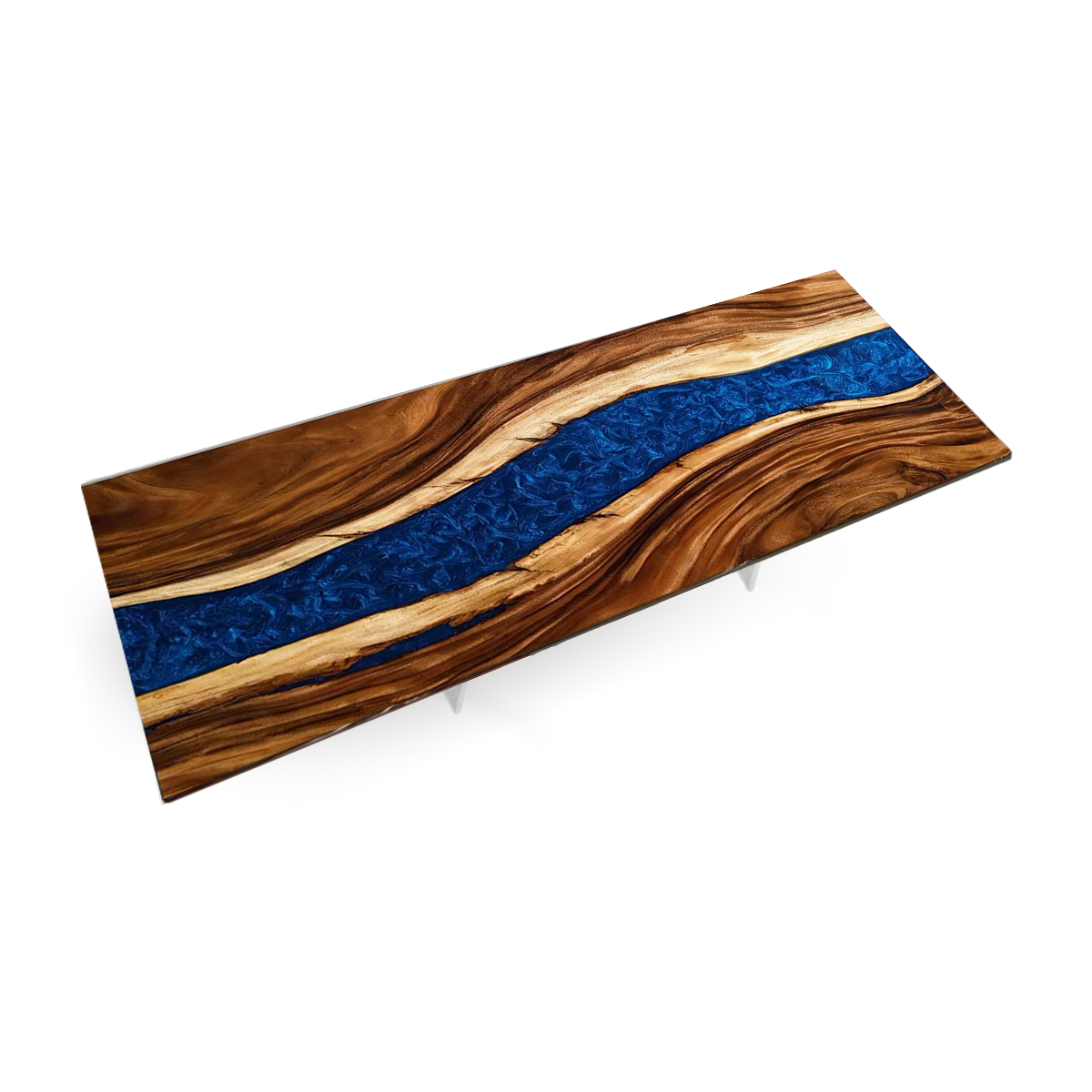 Walnut Wood Blue River Epoxy Resin Conference Table