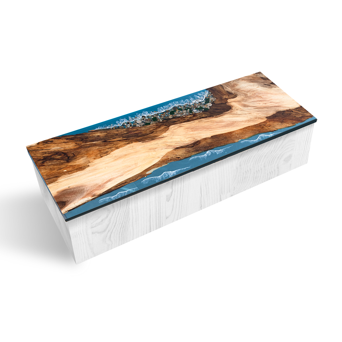 Walnut Wood Coastal Scenery Rectangle Resin Countertop