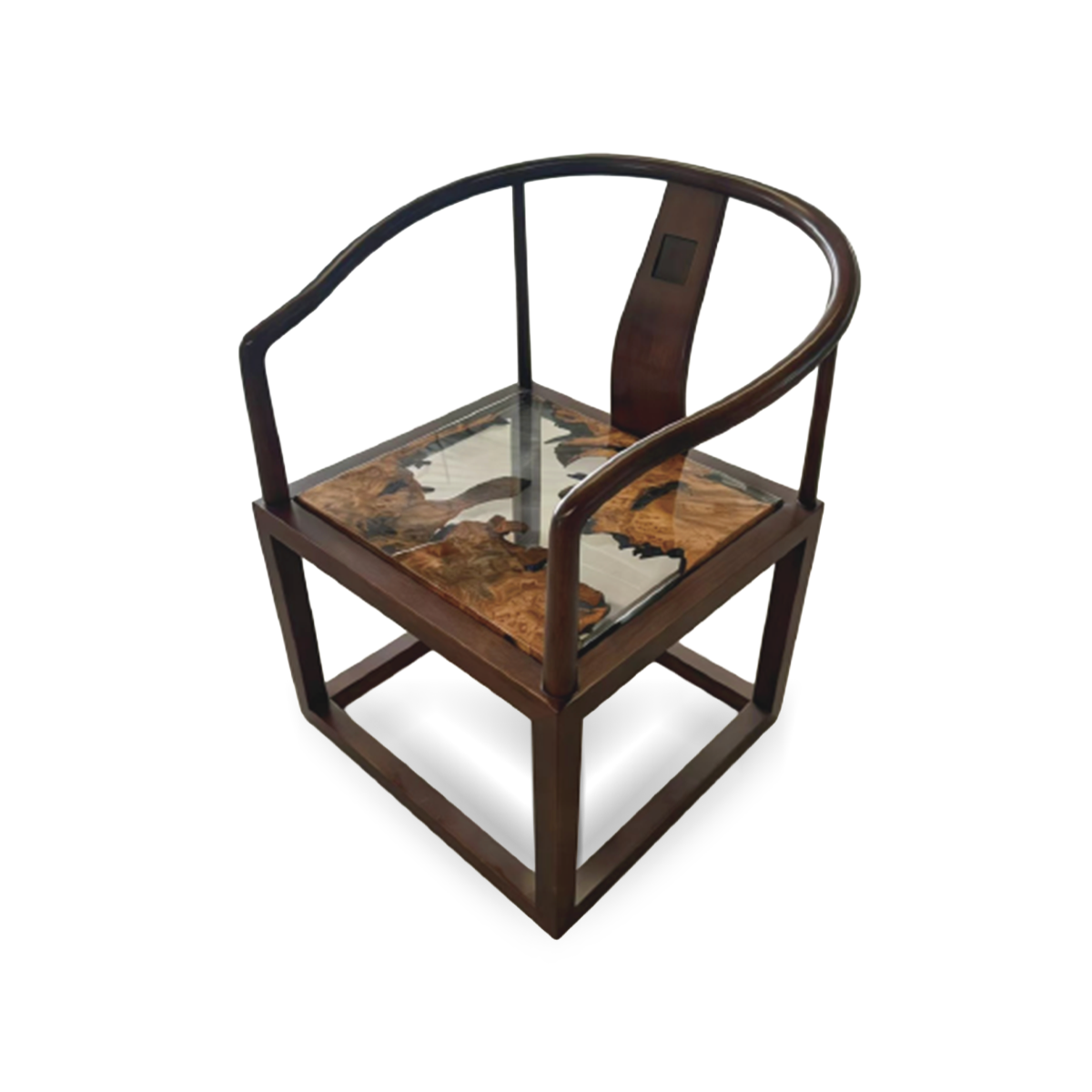 Poplar Wood Epoxy Resin Round-back Chair