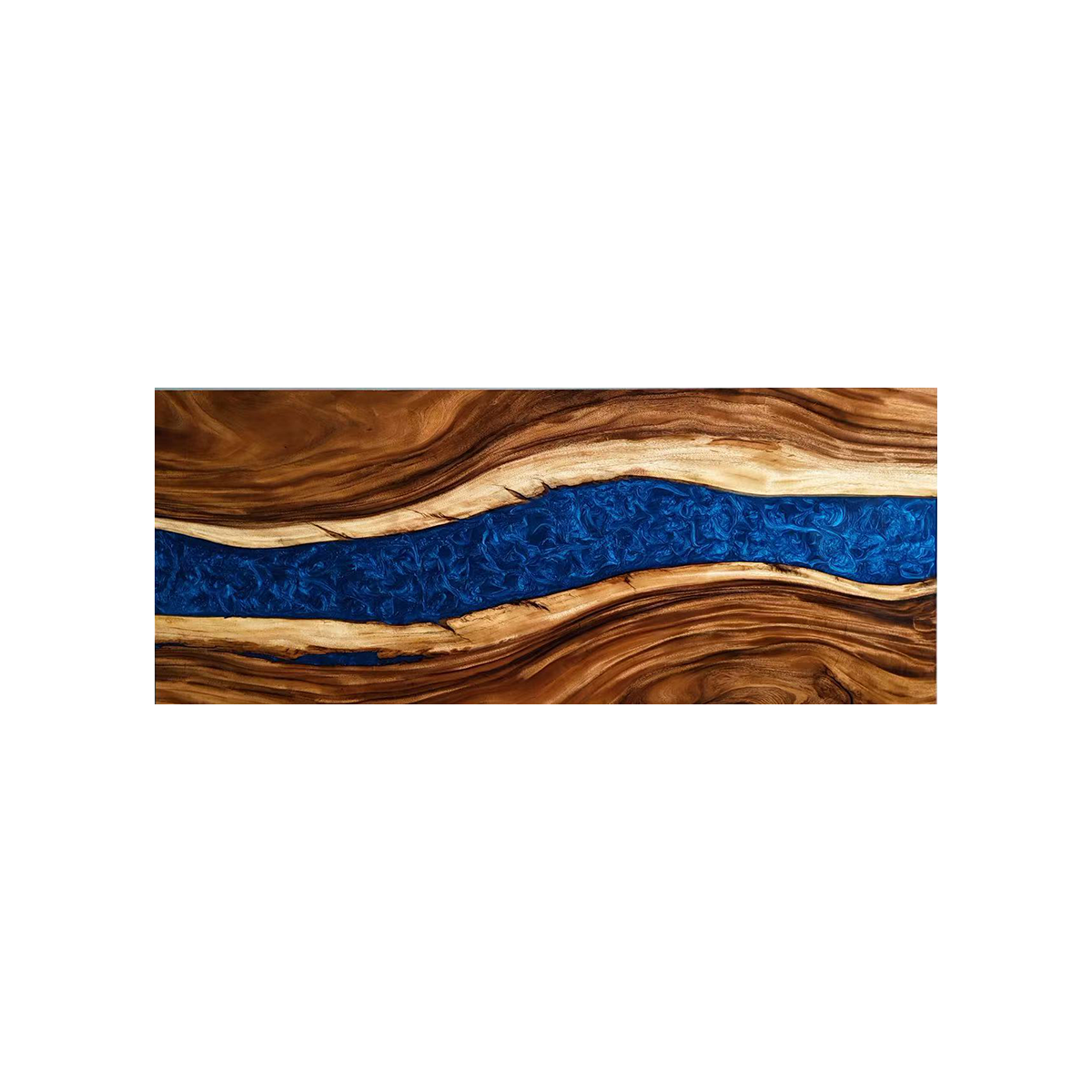 Walnut Wood Blue River Epoxy Resin Conference Table