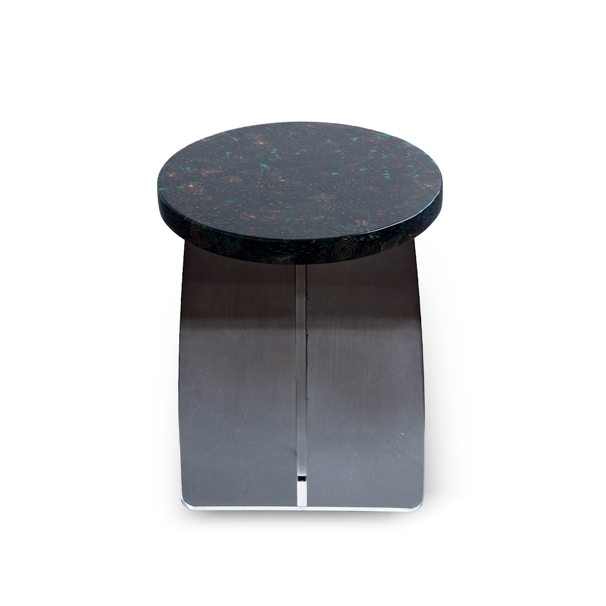 Pinecone &amp; Flower Epoxy Resin Round Chair