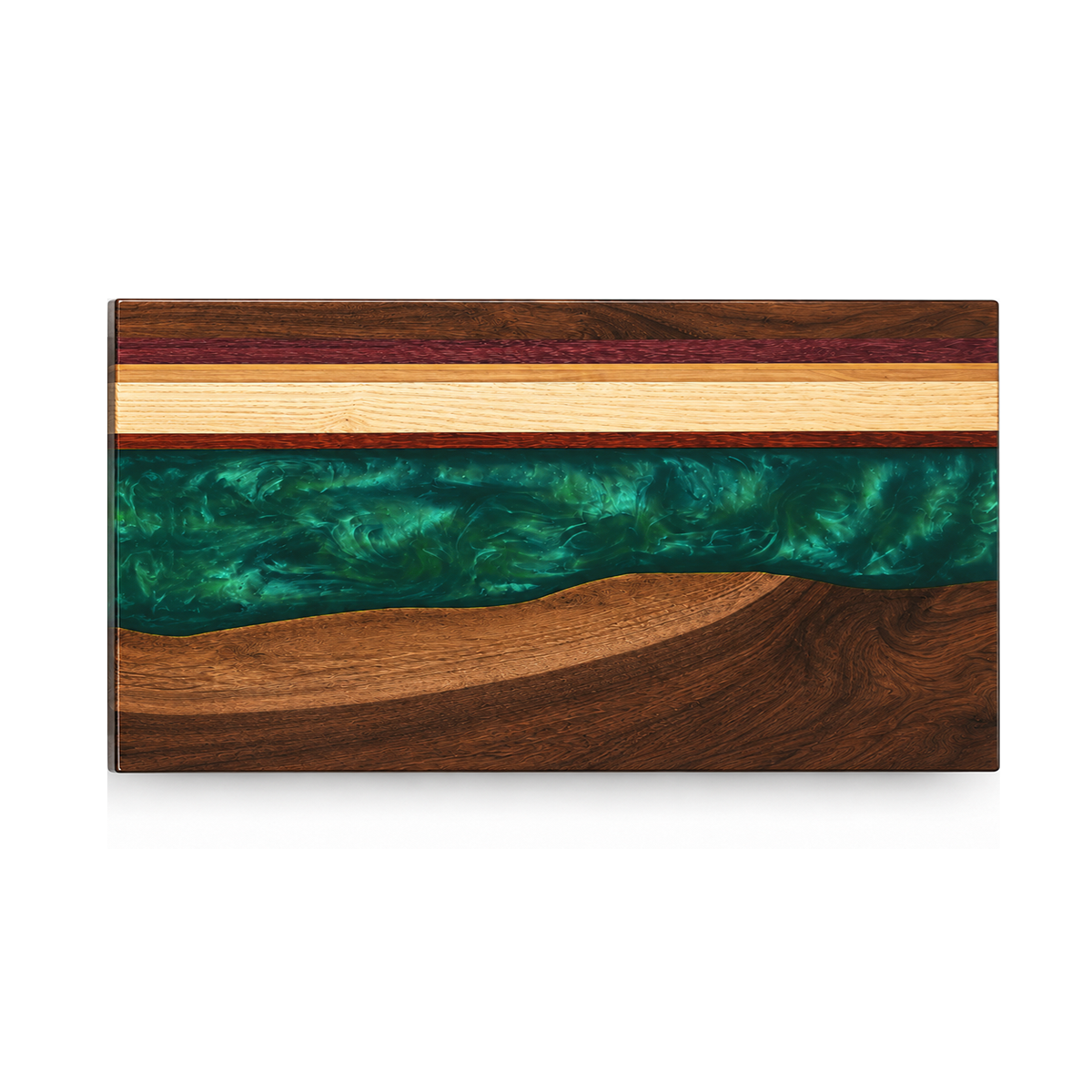 Black Walnut with Swirl Green Epoxy Resin Dining Table
