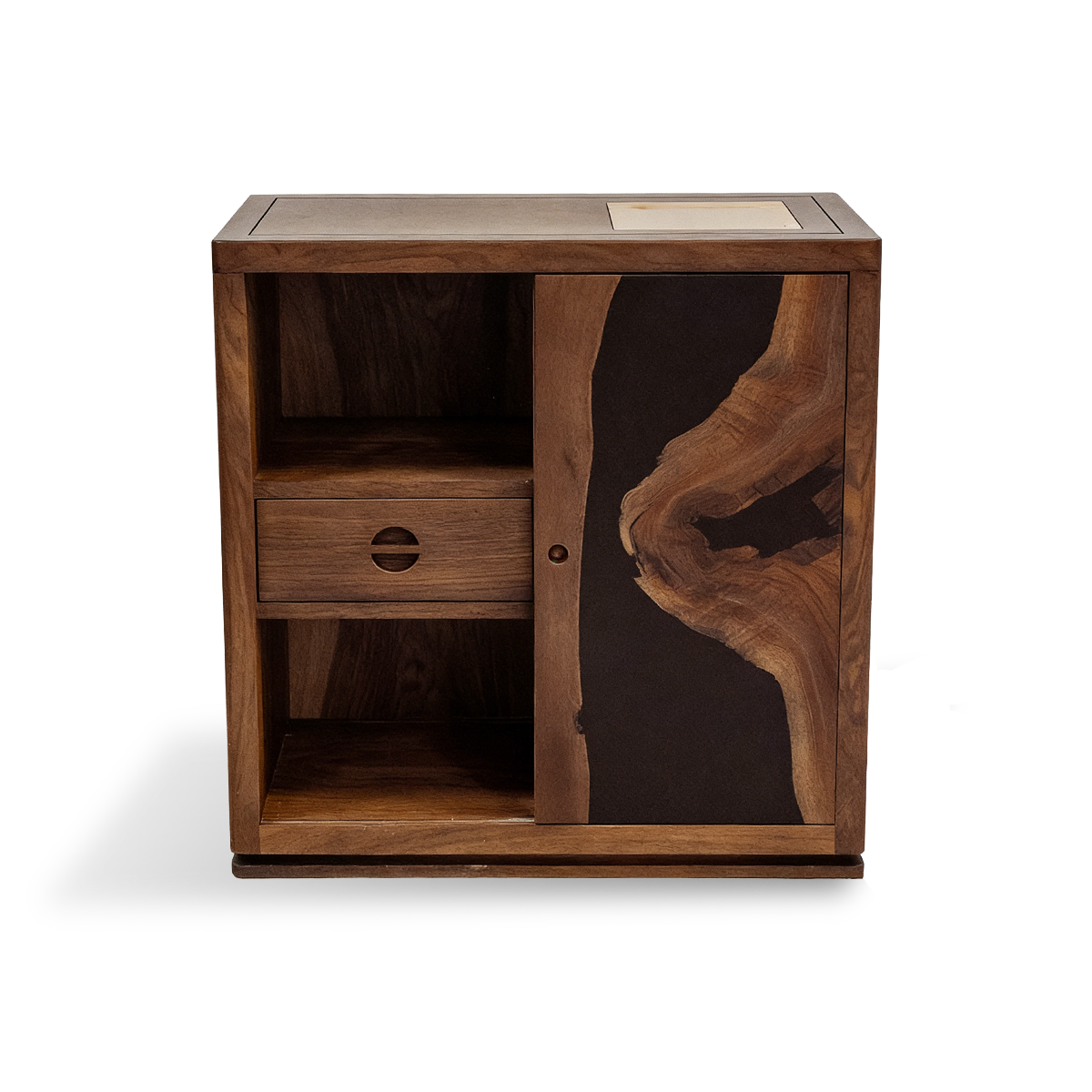 Black Walnut Wood Resin Cabinet