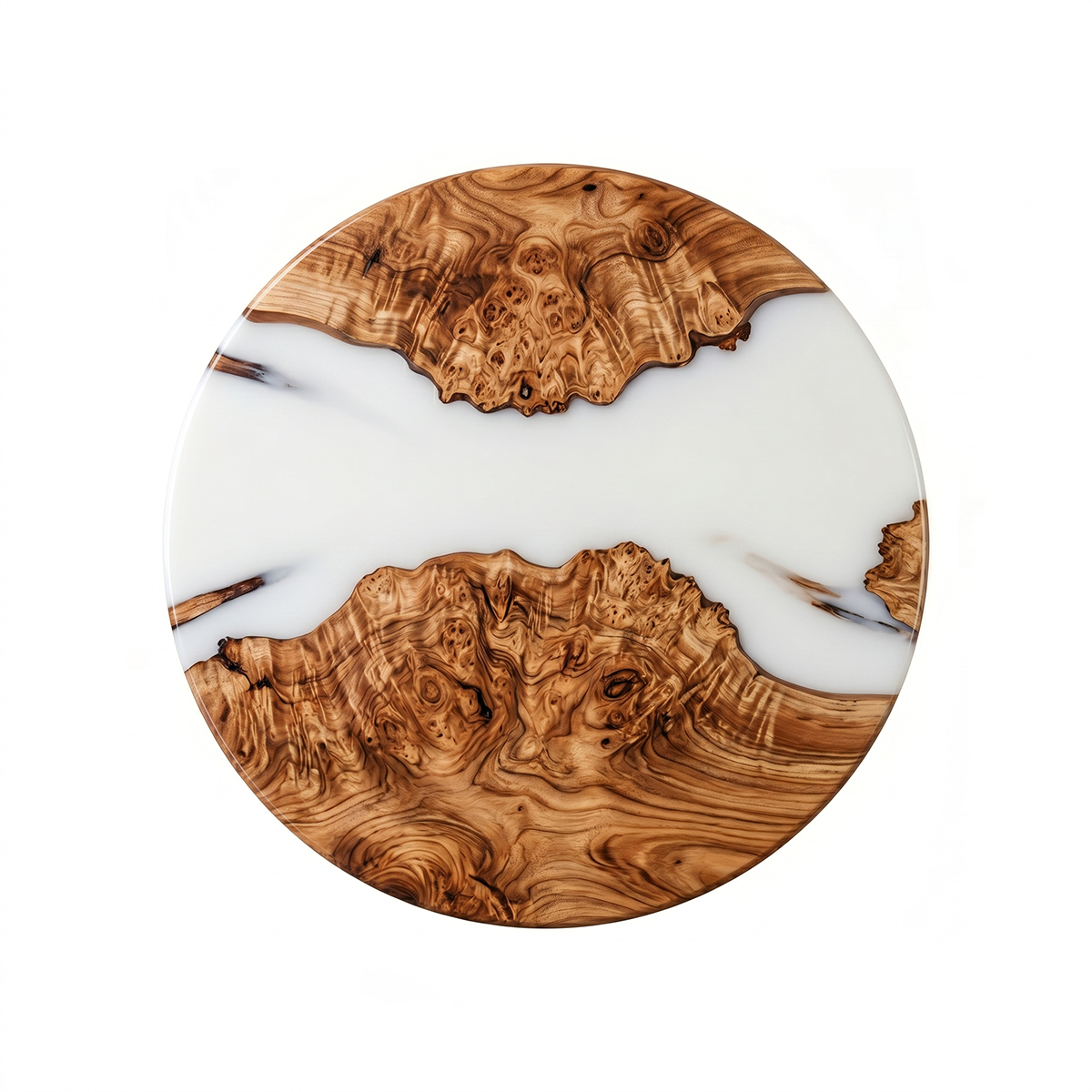 Wood Epoxy Resin White River Coffee Table