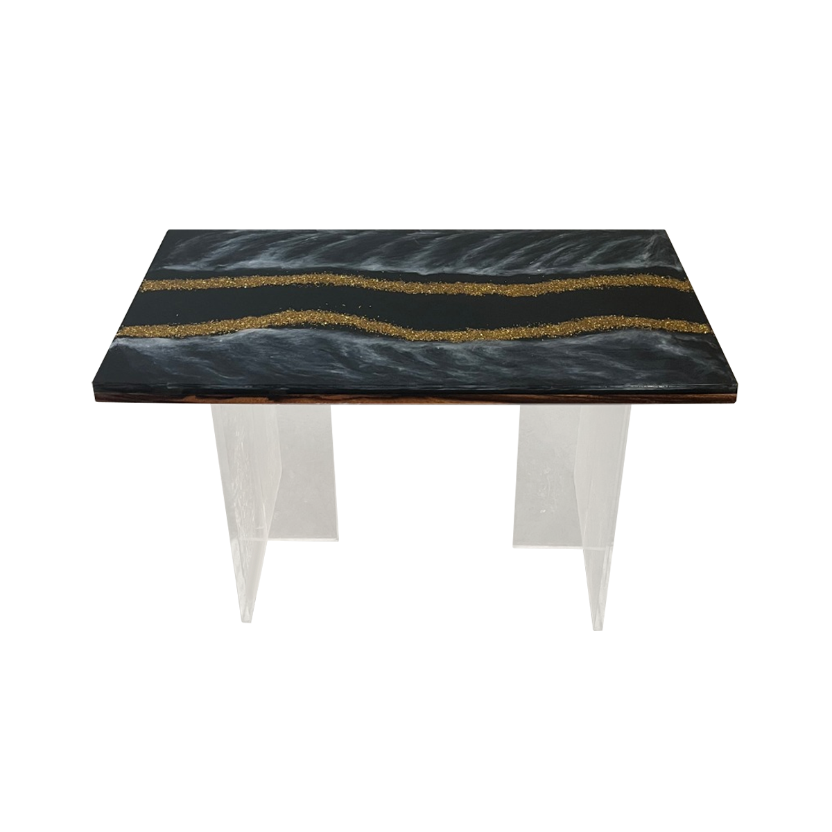 Luxury Black & Gold Epoxy Resin Coffee Table