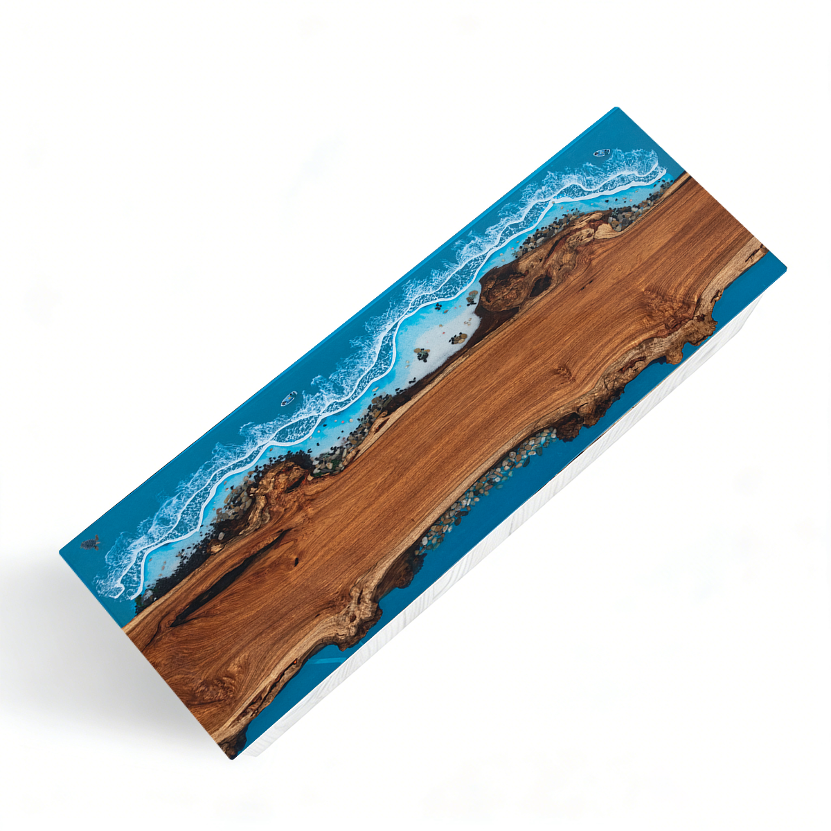Walnut Wood Coastal Scenery Rectangle Resin Countertop
