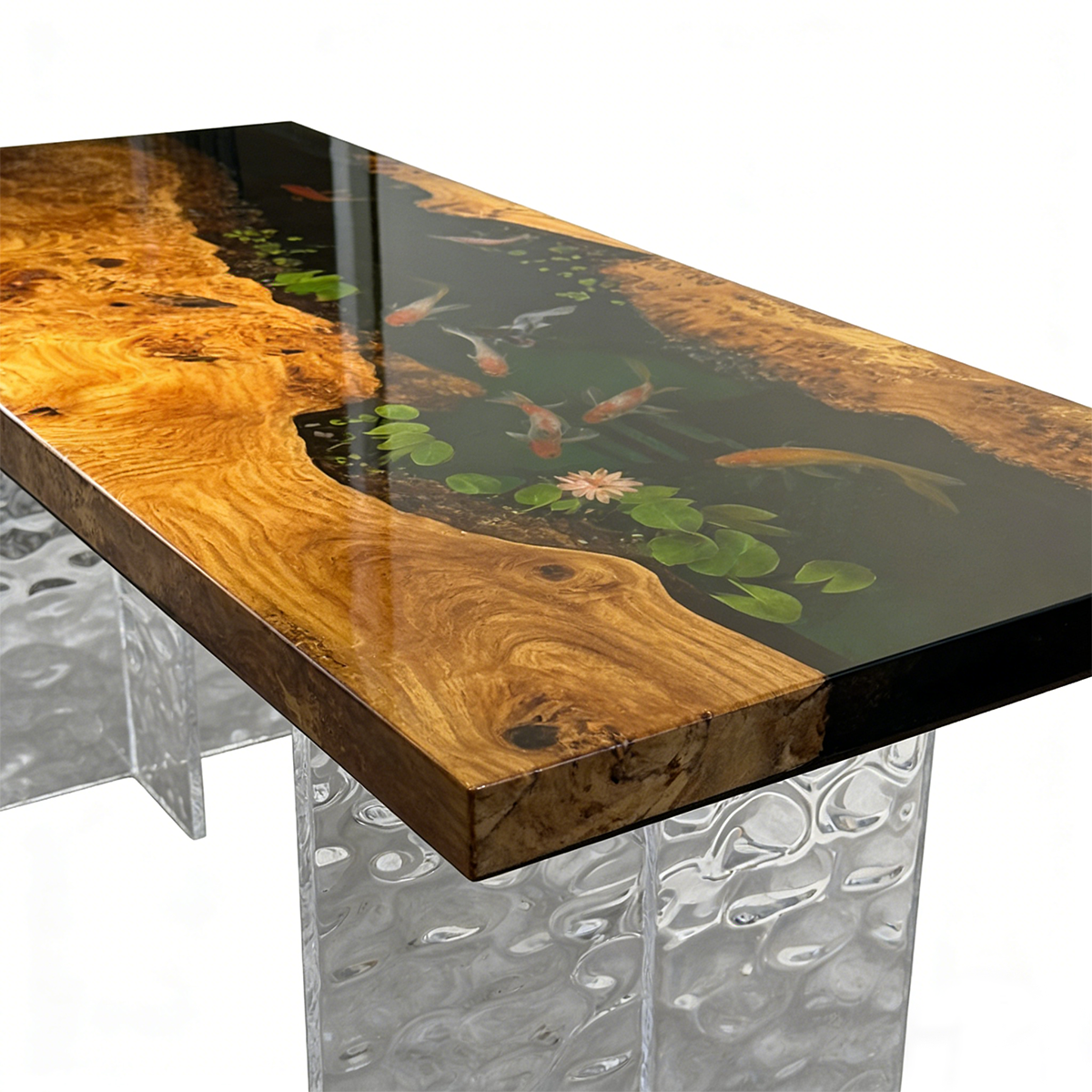 Wood River Rectangle Resin Coffee Table 28"W x 55"L