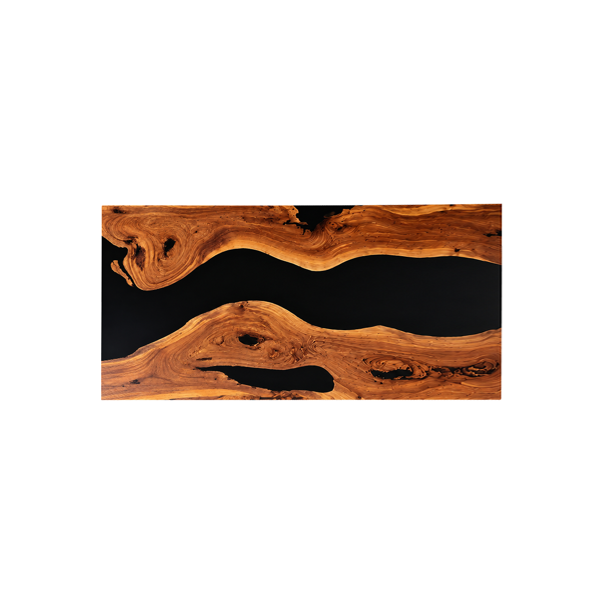 Black Walnut with Black Epoxy Resin Dining Table
