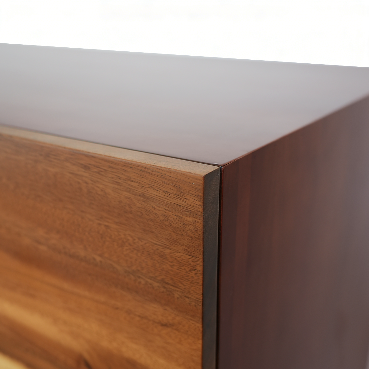 Walnut Wood Black River Rectangle Resin Storage
