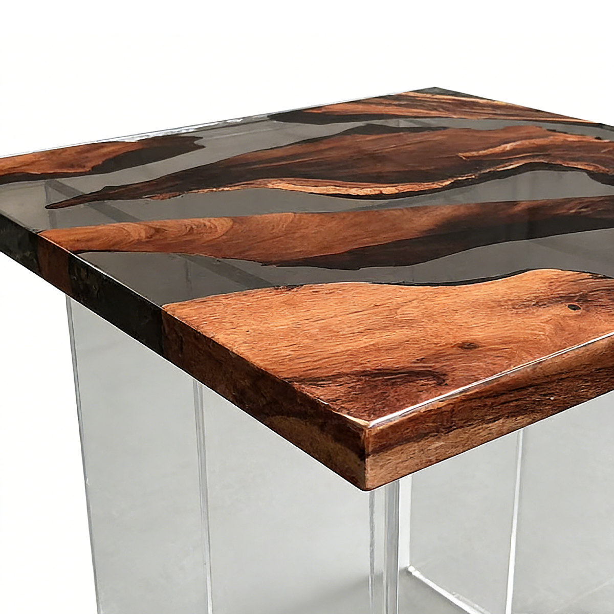 Walnut Wood Resin Side table