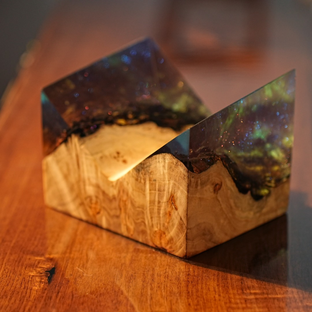 Birch Burl Resin Bookend