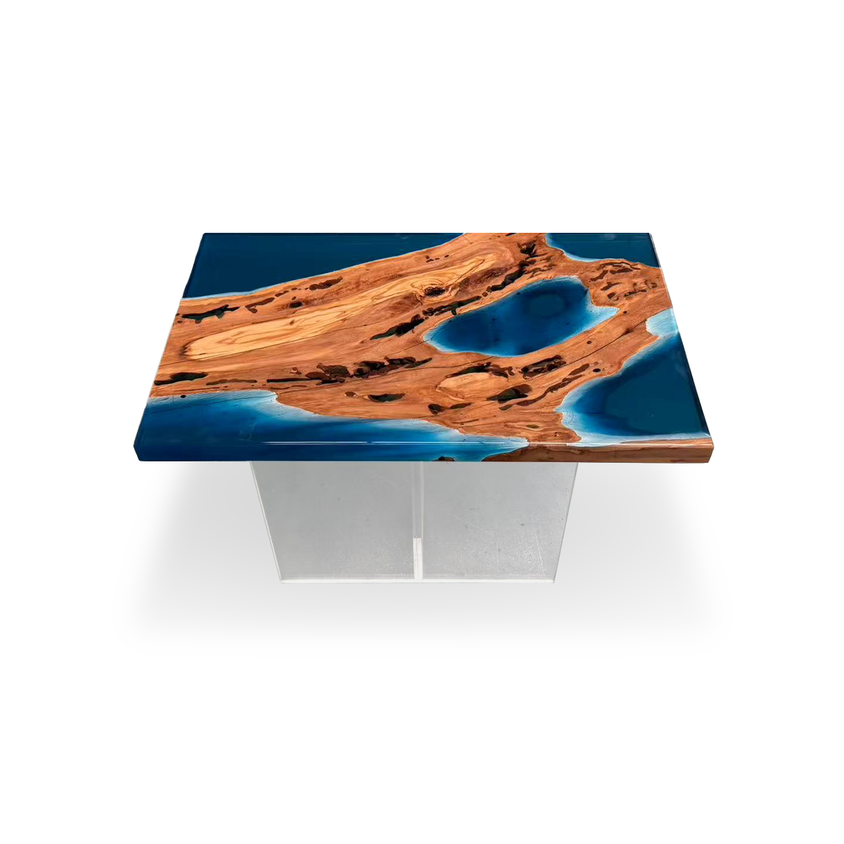 Poplar Wood Resin Rectangle Coffee Table