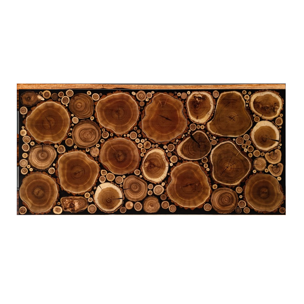 Locust Wood Rectangle Epoxy Resin Dining Table