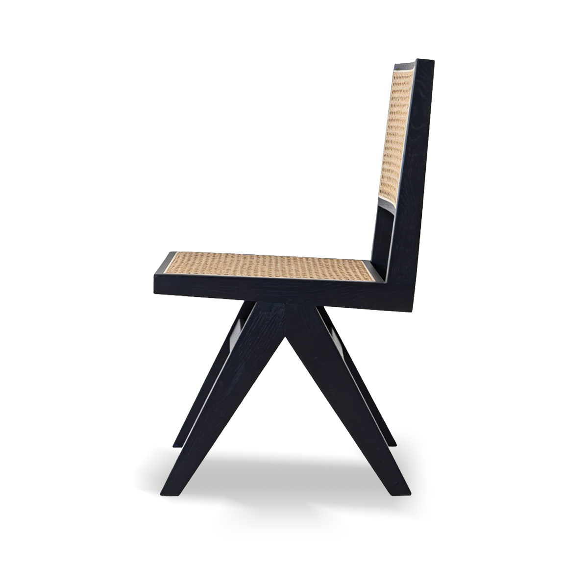 Black Wooden Rattan Chair