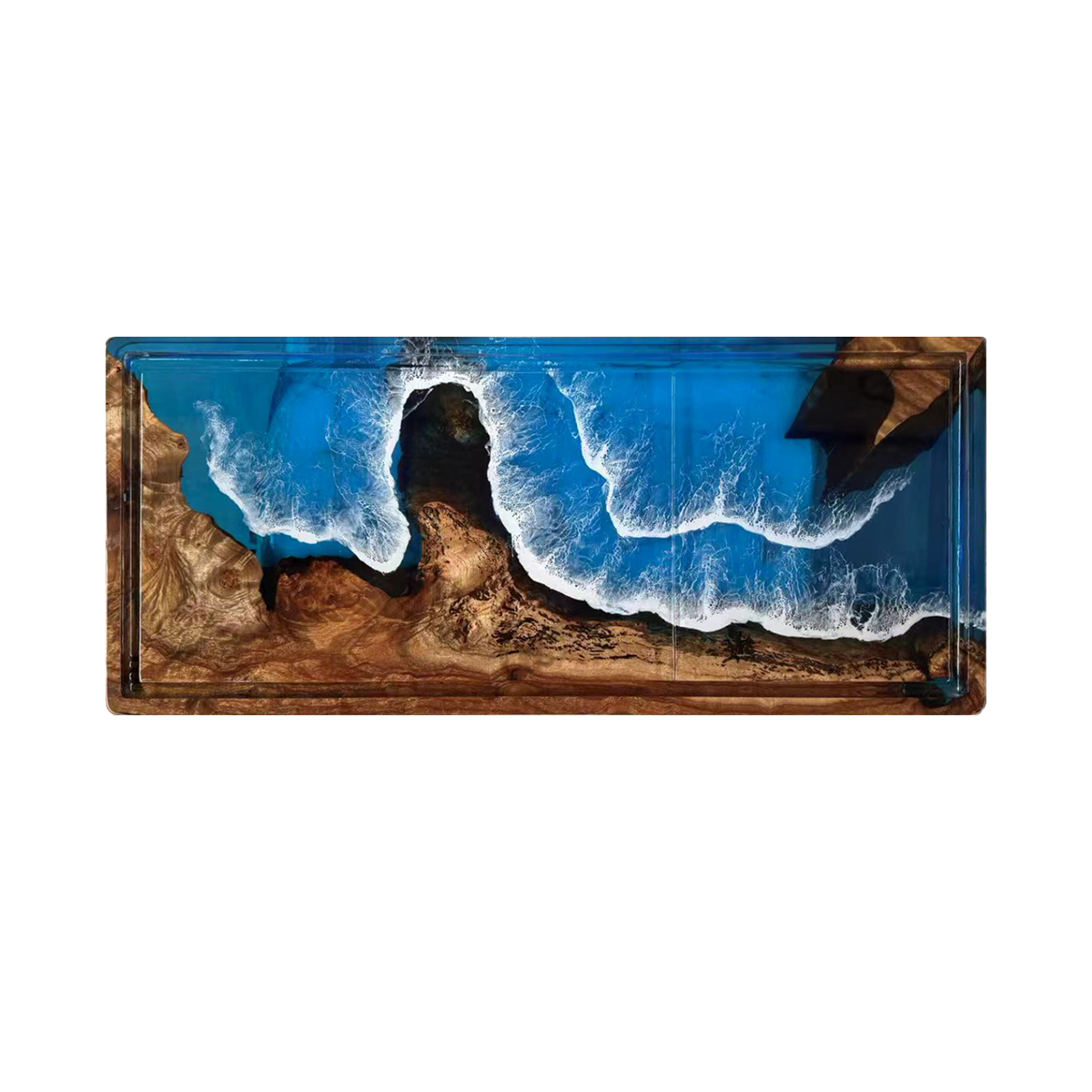 Ocean Wave Epoxy Resin Tea Tray
