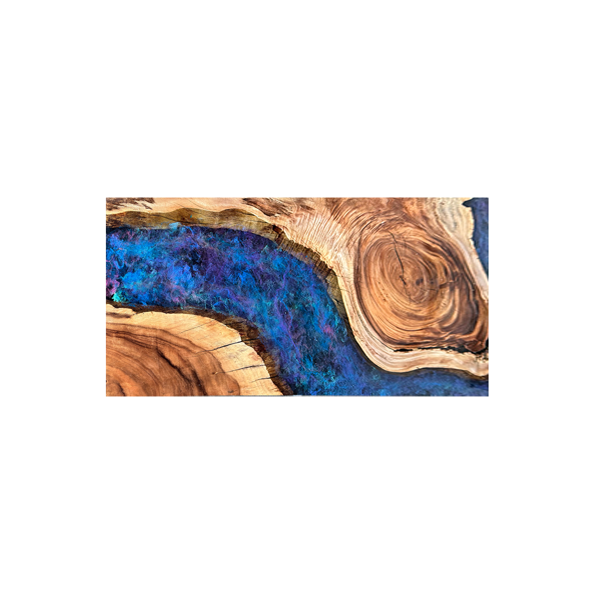 Walnut Wood Nebula Galaxy Epoxy Resin River Dining Table