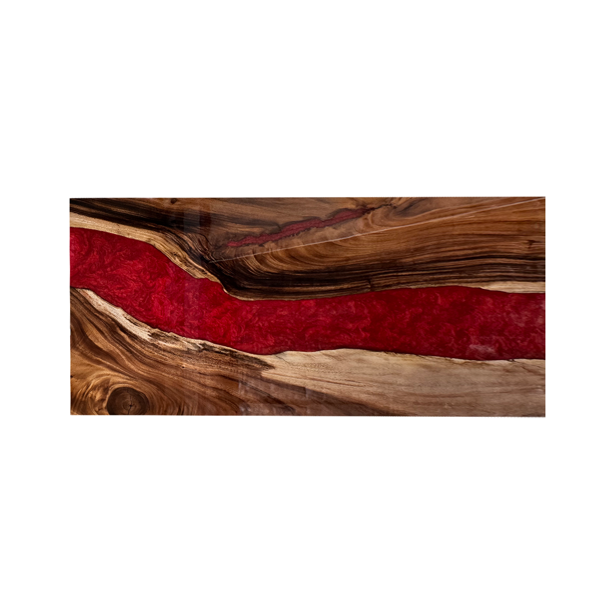 Black Walnut Wood Red River Epoxy Resin Conference Table
