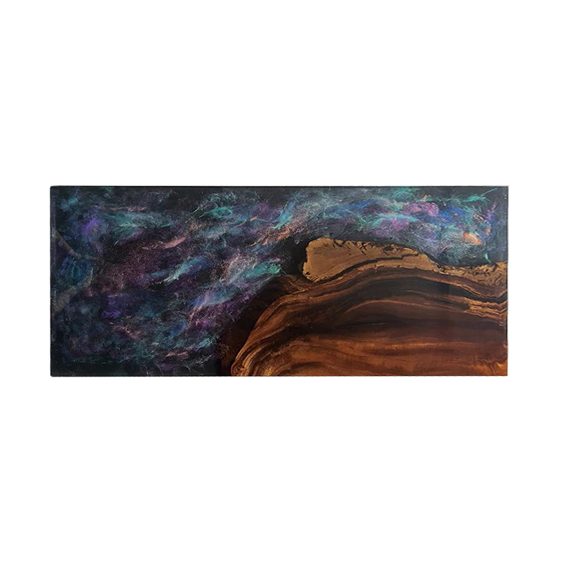 Black Walnut Wood Galaxy Epoxy Resin Conference Table