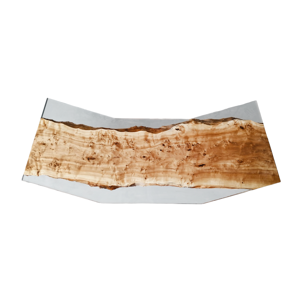 Live Edge Poplar Wood Resin Coffee Table