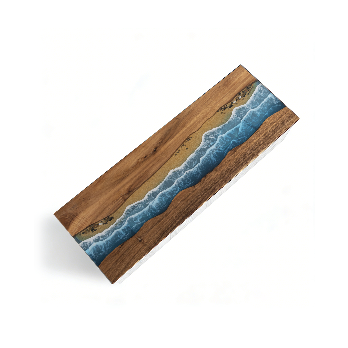 Walnut Wood Sea Wave Resin Countertop