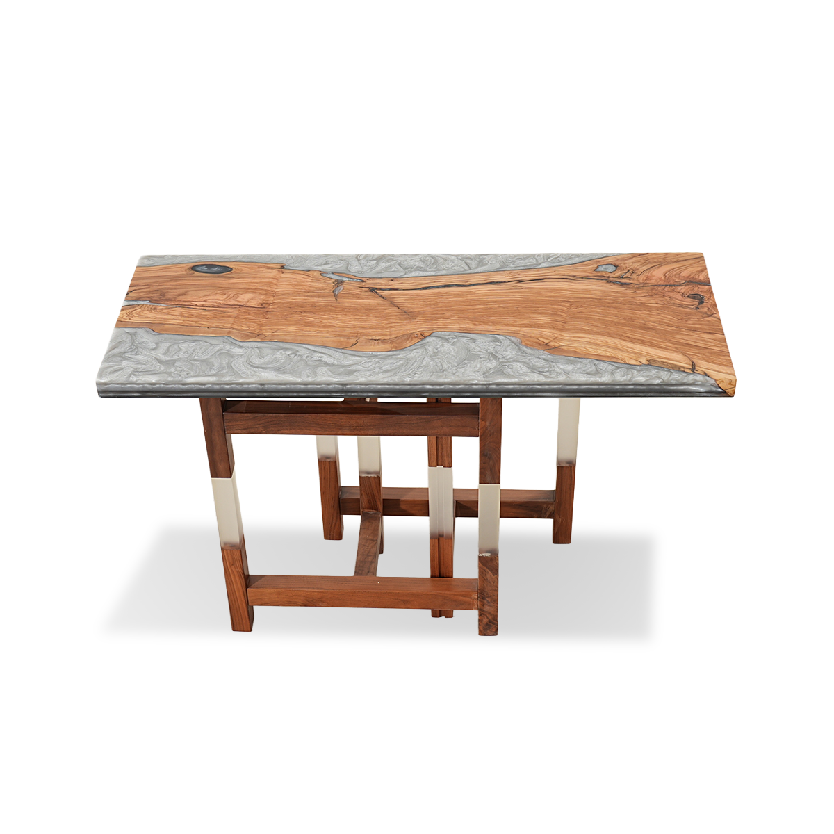 Olive Wood Rectangle Resin Coffee Table