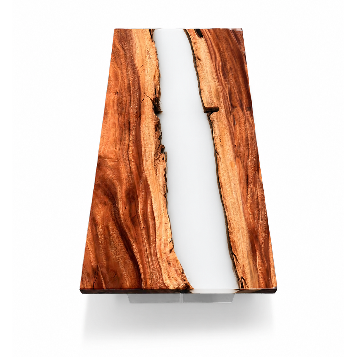Walnut Wood with White Epoxy Resin Conference Table