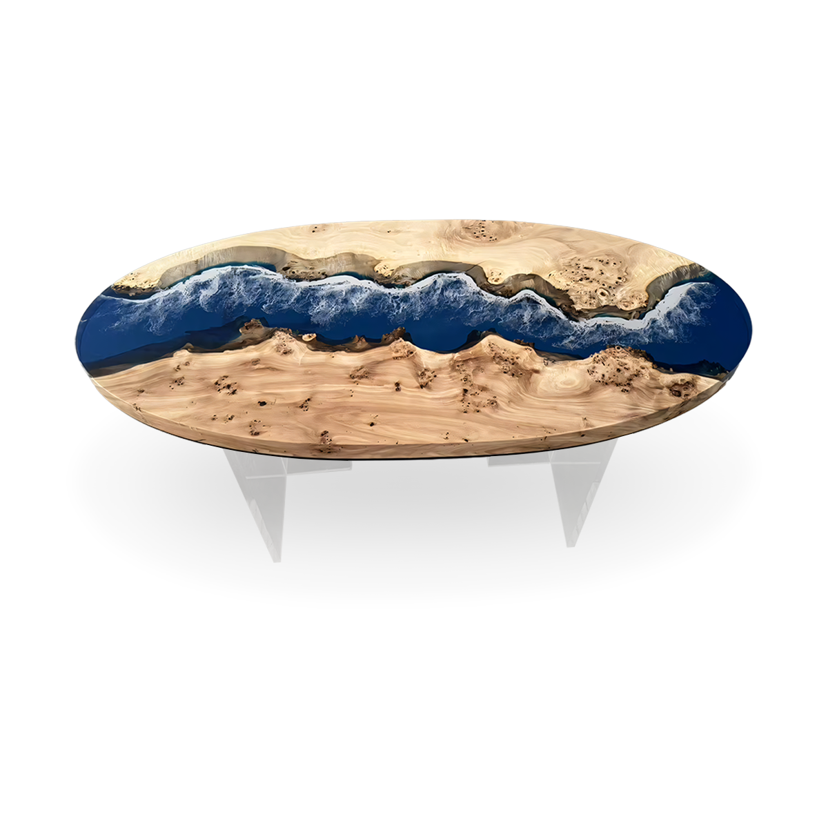 Ocean Tide Poplar Epoxy Resin Coffee Table