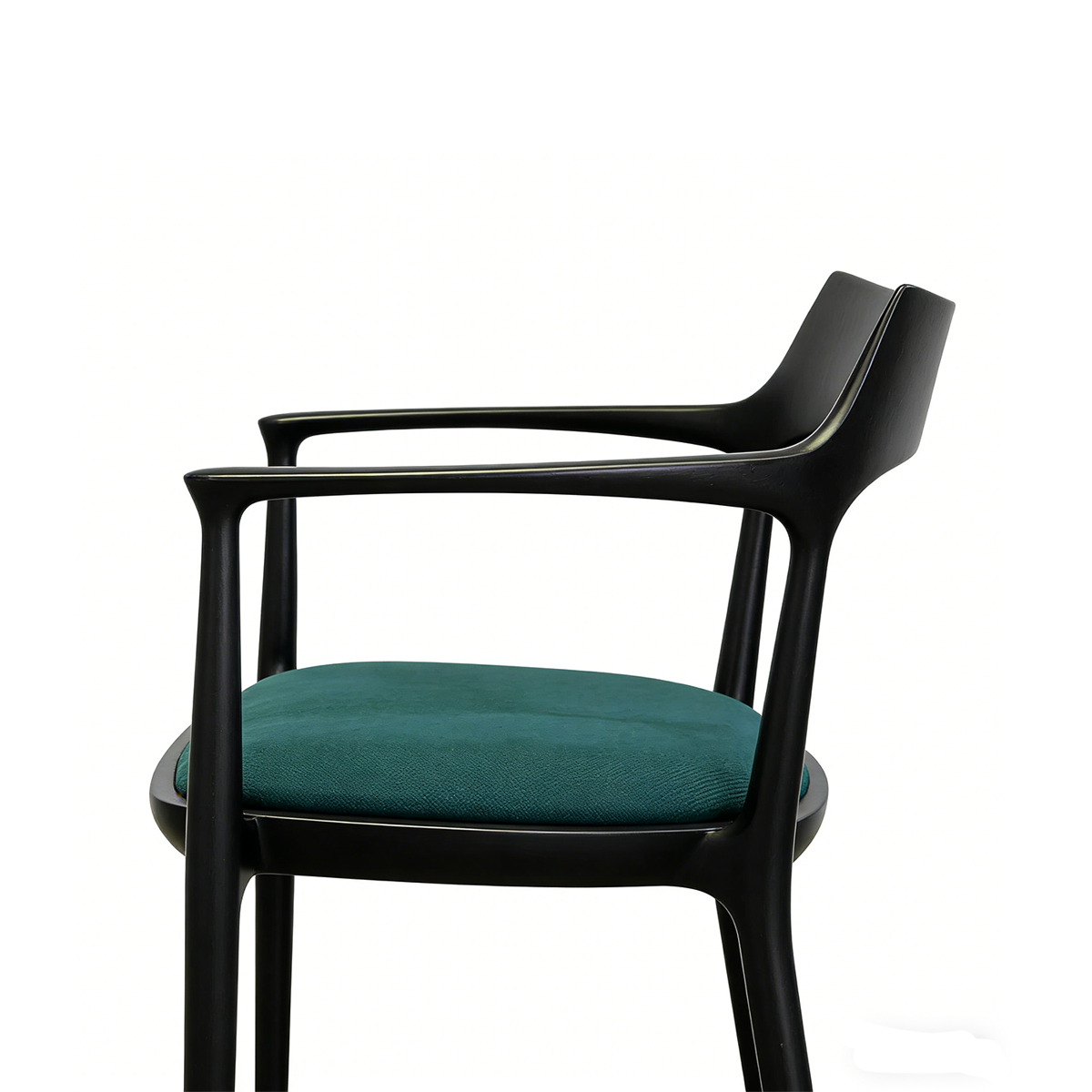 Modern Curved Back Wooden Armchair