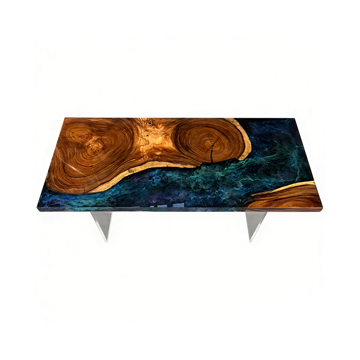 Black Walnut Wood Galaxy Epoxy Resin Dining Table