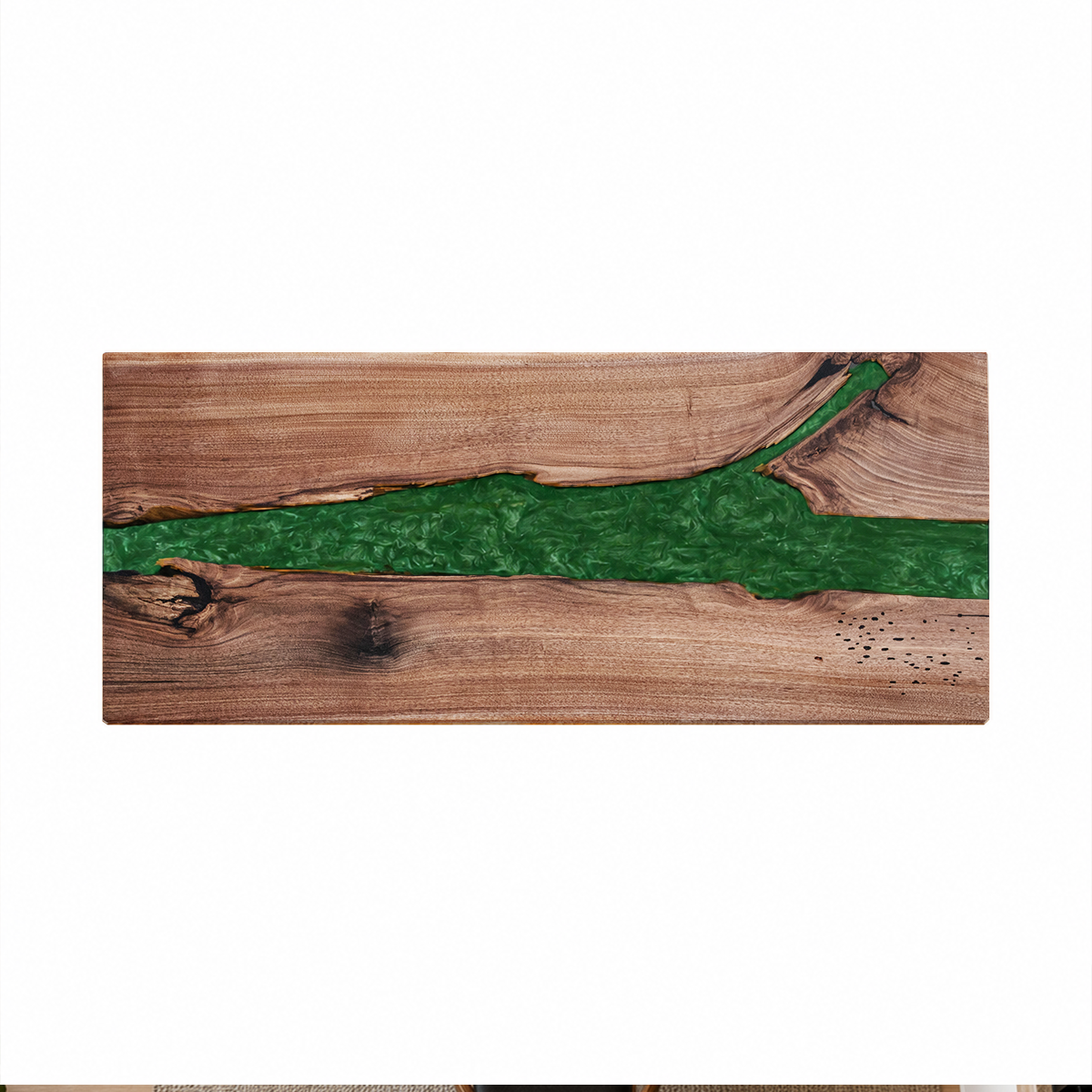 Black Walnut with Green Epoxy Resin Conference Table